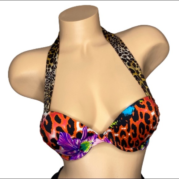 RARE Victoria’s Secret Leopard and Skull Very Sexy Print Bombshell Bikini Top - Picture 2 of 16